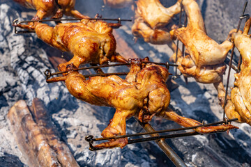 Huli-huli chicken is a grilled chicken dish in Hawaiian cuisine, prepared by barbecuing a chicken...