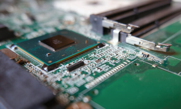 High technology circuits containing semiconductors. Micro electronic components.