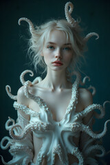 octopus dressing a womans upper body 