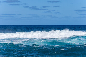 Lāʻie Point State Wayside, North Shore of Oahu, Hawaii.  Sea Cliff. sea wave, pacific