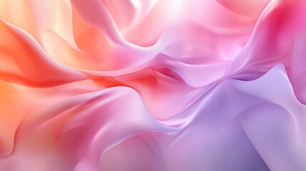 Fototapeta premium Abstract Pink and Purple Wave Background, Soft Pastel Colors, Flowing Fabric Texture, Gradient Swirls