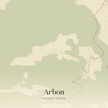 Vintage map of Arbon, France.