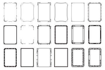 Vintage borders and frames. Vintage typographic decorative ornament. Vector set. Floral ornament..eps