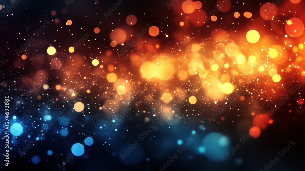 Aufkleber abstract bokeh lights in warm and cool tones creating a vibrant atmospheric effect