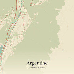 Obraz premium Vintage map of Argentine, France.