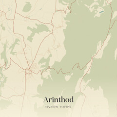 Obraz premium Vintage map of Arinthod, France.