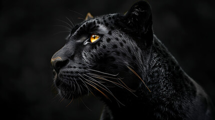 black puma on a dark black background