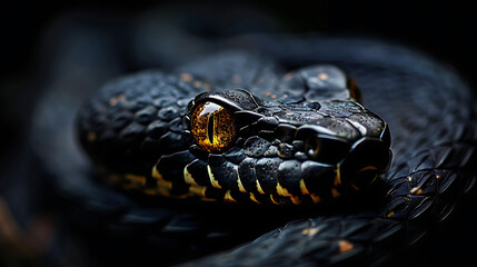 Fototapeta premium close up of a black snake