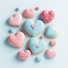 クッキー, ホワイトデー, ハート, 愛, バレンタイン, ベクター, シンボル, ピンク, ハート, 形, 日, 恋愛, アイコン, イラスト, デザイン, ひとそろい, 模様, ロマンチスト, カード, デコレーション, 休日, 赤, バレンタイン, 色, 結婚式, 3d, 成分