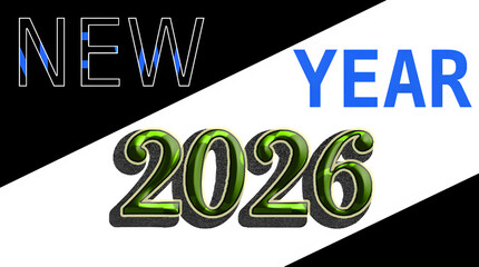 New Year 2026 Celebration Festive Holiday Graphic Design | Transparent Background