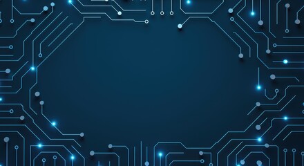 Abstract digital circuit board background with blue technology theme