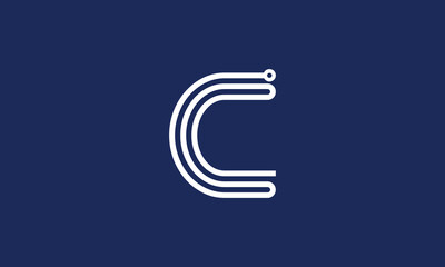 Letter C technology monogram logo design