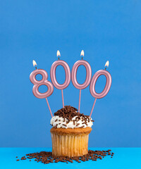 Number of followers or likes - Candle number 8000.