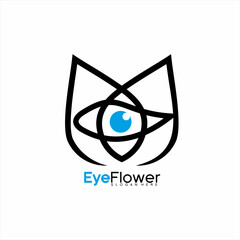 Flower logo design with eye concept.