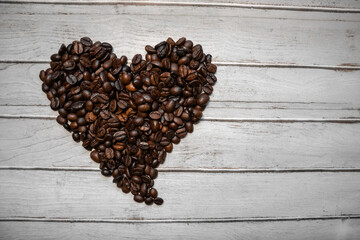 heart of coffee beans