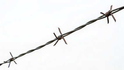 Barbed Wire on White Background