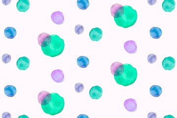 Aesthetic watercolor background, polka dots design
