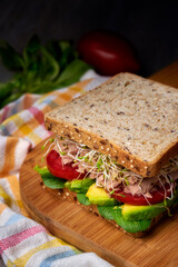 Whole Grain Sandwich with Fresh Ingredients