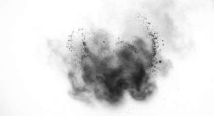 Grain paint spray noise or dust brush and black sand particles, vector abstract shape effects. Paint airbrush wavy sprays in graffiti ink style with grain noise texture of black dots and grainy dust