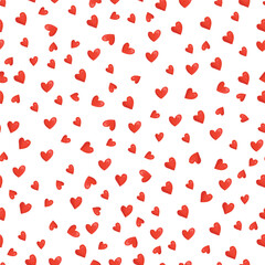 Heart seamless pattern. Vector clipart, illustration with isolated background.