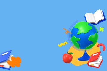 Online learning background, education remixed media