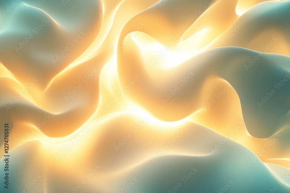 Poster abstract swirling textures illuminated by soft light in a serene atmosphere