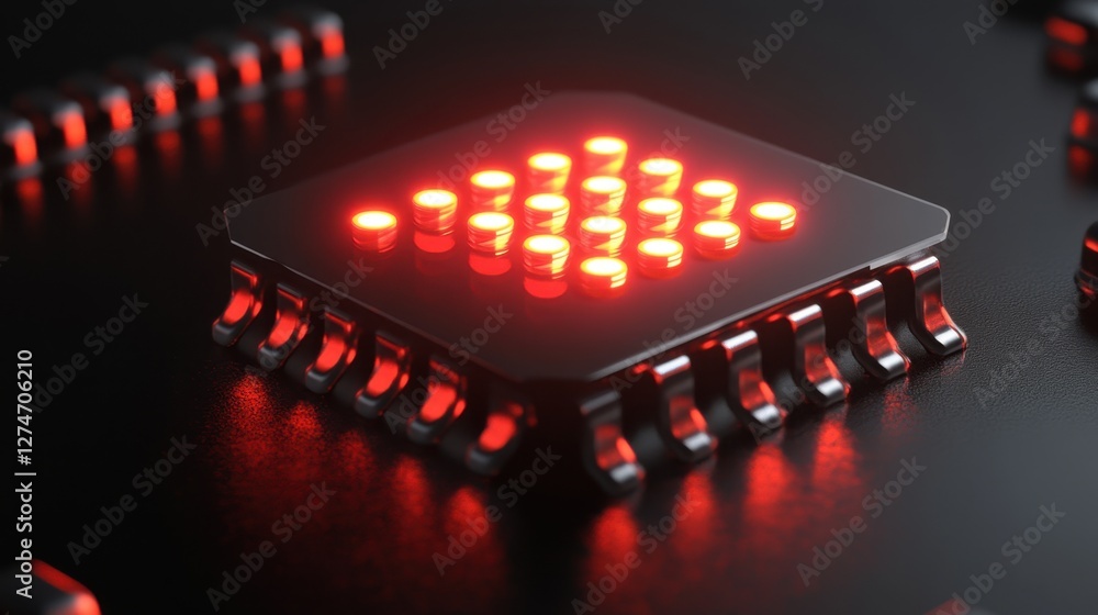 Aufkleber artistic representation of a resistor component glowing softly in a futuristic style.
