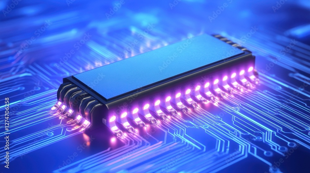 Poster artistic representation of a resistor component glowing softly in a futuristic style.