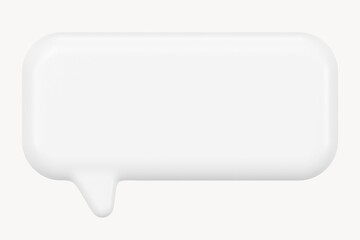 3D speech bubble, white shape graphic