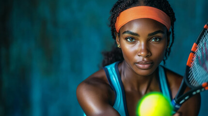 Black Woman Playing Tennis