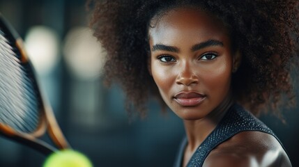 Black Woman Playing Tennis
