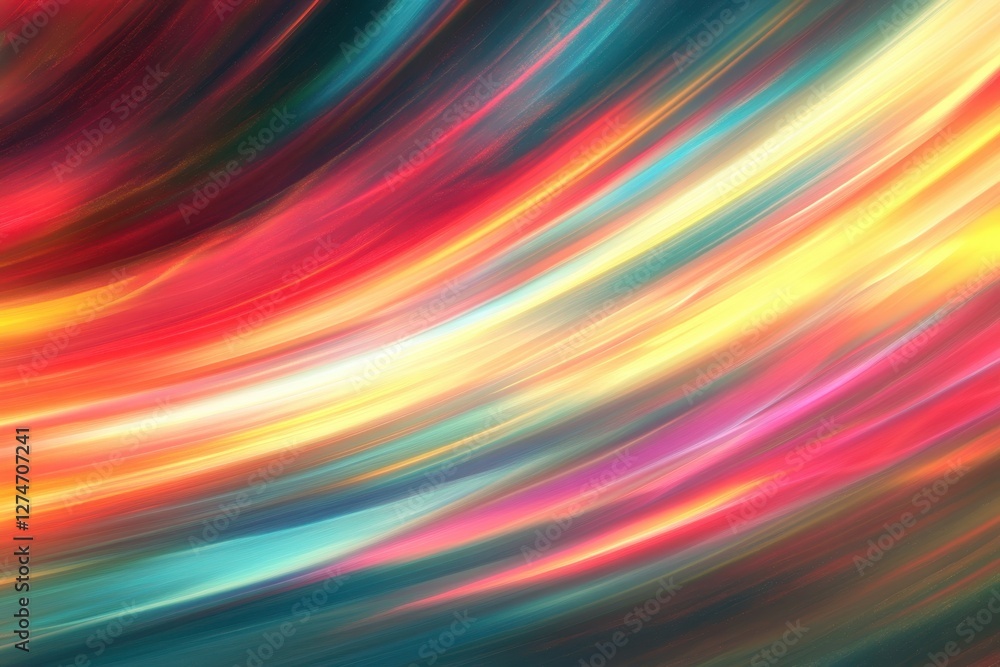 Poster colorful abstract swirl of light patterns creating a sense of motion and energy in vibrant hues
