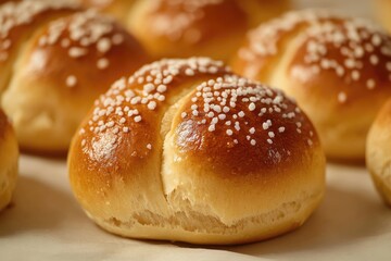Golden Brown Bread Rolls with Sugar Crystals