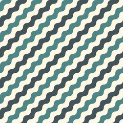 Diagonal wavy lines seamless pattern. Minimalist design ornament. Modern simple geometric background. Contemporary geo wallpaper. Vector artistic abstract print