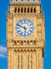 Big Ben clock of Elizabeth tower, London, UK