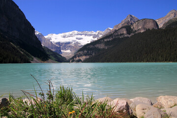 Landscape of lake Louise in Alberts, Canada