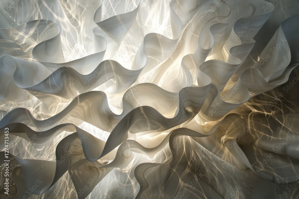 Poster dynamic patterns of light and texture create a captivating atmosphere in a contemporary art installa