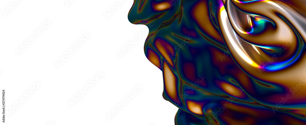 Poster chromatic dreamscape: immerse yourself in a 3d mosaic of colors