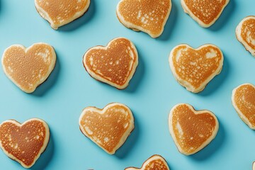 Pancakes with Heart Shapes