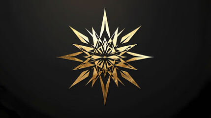 An abstract cut out transparent golden star burst design element. Holographic Sacred Symbols. Illustration