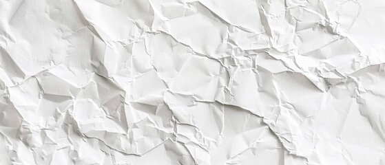 Obraz premium A textured backdrop of crinkled white paper evokes creativity and inspiration, ideal for diverse artistic projects and design purposes