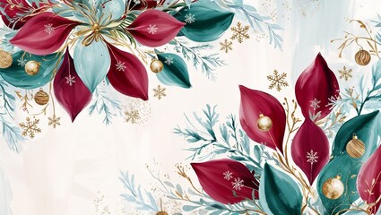 A stunning holiday floral design adorned with festive motifs.
