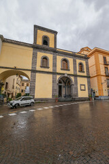 Sorrento Amalfi and Positano towns ona a bad winter weather the Sorrento Peninsula near Naples Italy