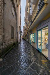 Sorrento Amalfi and Positano towns ona a bad winter weather the Sorrento Peninsula near Naples Italy