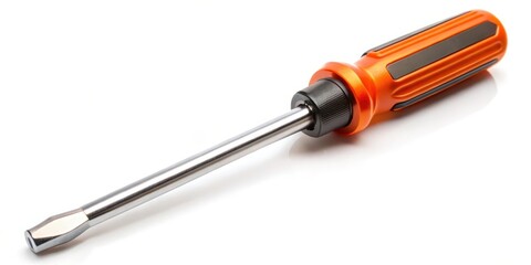Orange Screwdriver on White Background