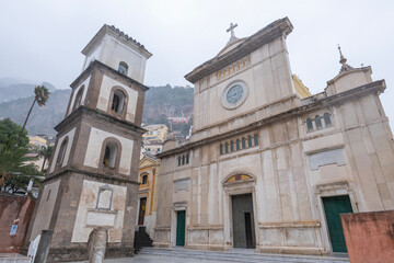 Sorrento Amalfi and Positano towns ona a bad winter weather the Sorrento Peninsula near Naples Italy