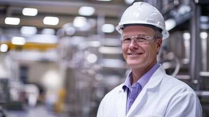 Confident industrial engineer in modern manufacturing environment