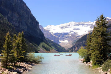 Landscape of lake Louise in Alberts, Canada