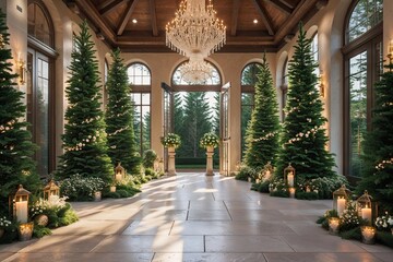 Thoughtful Sanctuary with Elegant Evergreens and Shining Features