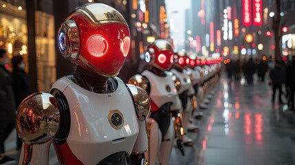 Futuristic androids in neonlit shanghai a glimpse of ais rise